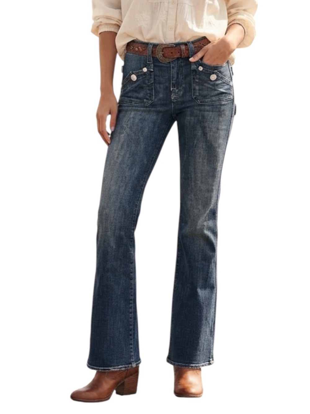 Rock & Republic Dark Blue Flare Jeans Size 27